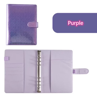A5 A6 Classeur Budget pour filles Cahier à paillettes en PU avec 6 anneaux Organisateur de planificateur avec couleur Flash pour l'école et le bureau