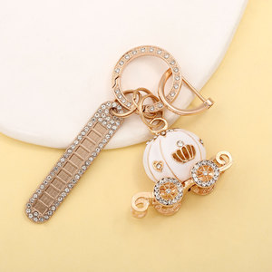 High Quality Luxury Sparkling Pumpkin Bag Charm, Crystal Crown Carriage Keychain <strong>Sweet</strong> <strong>Gift</strong> for Girls - Product Image 2
