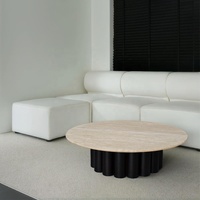 Table basse gigogne moderne en bois massif OEM ODM table d'appoint en marbre vert pour meubles extensibles de salon