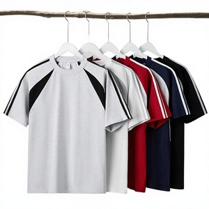 เสื้อยืดแขนราแกลนผ้าคอตตอนเจอร์ซีย์หนา 260 กรัม สำหรับฤดูร้อน คอกลม แบรนด์ดัง สไตล์เรโทร เรียบง่าย ทรงเข้ารูป ดีไซน์ลำลอง ลายเรียบ - Product Image 3