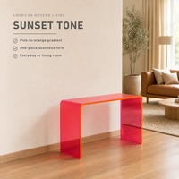 Table basse en acrylique transparente personnalisable, table d'appoint moderne en acrylique en forme de U pour salon, mobilier épais