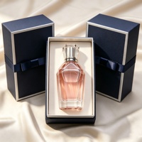 Flacon de parfum haut de gamme en verre transparent de 30 ml, 50 ml, 100 ml, avec pompe pulvérisatrice à baïonnette et fond épais, estampage à chaud