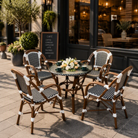 Chaises Commerciales Modernes Françaises pour Jardin, Restaurant, Mobilier de Terrasse, Chaise de Café, Ensemble Table à Manger pour Utilisation Extérieure en Magasins, Cafés, Salons de Thé