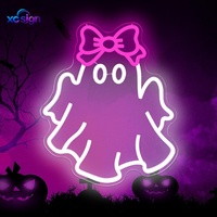 Bande lumineuse LED néon 3D en forme de papillon fantôme, alimentée par USB, murale, pour décoration d'Halloween, bars, fêtes, usage commercial