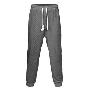 Pantalon de jogging jacquard pour homme à taille élastique, léger, respirant, en polyester, décontracté, coupe ample, taille européenne - Product Image 1