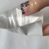 Sacs en plastique refermables, résistants à l'humidité, avec logo personnalisé imprimé, film blanc nacré, face avant transparente, laminés, avec fermeture éclair, pour bracelets et bijoux