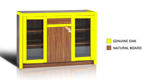 Trung Quốc sóng melamine gỗ giao diện điều khiển tủ đồ nội thất giữa thế kỷ Walnut gỗ gụ phòng ăn màu đỏ sideboards - Product Image 5