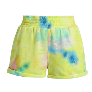 Shorts décontractés pour femmes de haute qualité, 100% coton tricoté, taille mi-haute, respirant, couleur unie, lavage clair, vente en gros - Product Image 1