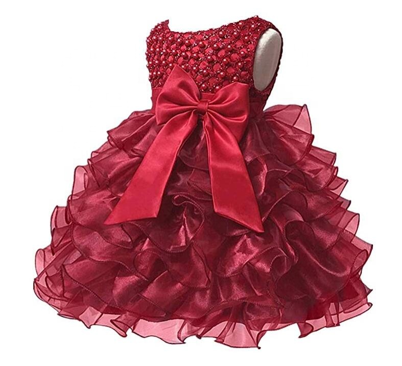 2021 Summer Girl Big Bow Dress Sleeveless Party Wedding Dress Wedding Flower Girl Purple Dress