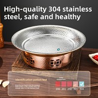 Nouvelle Tendance Poêle à Paella Multifonctionnelle en Acier Inoxydable Martelé Antiadhésive Moderne pour Fruits de Mer et Nouilles, Idéale pour la Restauration et les Cuisinières à Gaz