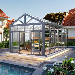 맞춤형 현대 알루미늄 합금 썬룸 방음 차양 유리 삼각형 캠핑용 홈-국경 간 창고 홀 - Product Image 5