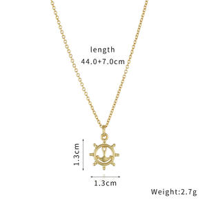 Collier pendentif en acier inoxydable plaqué or 18 carats pour femmes, tendance, multicouche, cœur, croix, chaîne carrée, cadeau en gros - Product Image 6