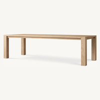 Ensemble de table à manger rectangulaire en bois massif durable, style minimaliste moderne, avec 6 chaises rembourrées et coussinées, directement de l'usine.