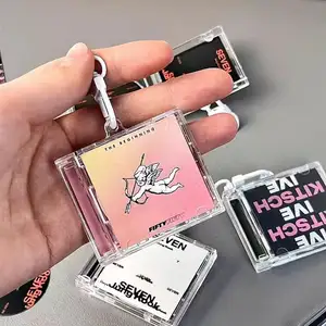 NFC CD keychain Mini acrylic keychain for customizable songs with NFC technology