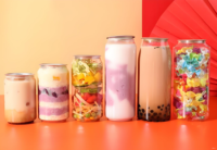 Boîte en PET de 330 ml avec couvercle carré en aluminium, couleur personnalisable, pour boissons gazeuses, jus, café, boissons énergisantes, champagne, salade, gâteau