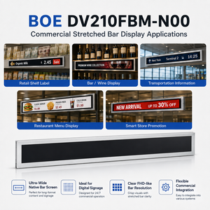 หน้า<span class=keywords><strong>จอ</strong></span> LCD แบบยืดขนาด 20.9 นิ้ว รุ่น BOE DV210FBM-N00 ความละเอียด 1920x132 พอร์ต LVDS 40 พิน สำหรับเมนูดิจิทัล ป้ายโฆษณาเชิงพาณิชย์ - Product Image 3