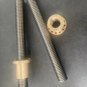 <strong>Trapezoidal</strong> Lead Screw &amp; Nut Set | TR40X6 | Stainless Steel / Brass | Linear Motion Utilization - Product Image 1