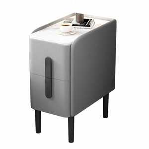 Smart <strong>Bedside</strong> <strong>Table</strong> Wireless Charging Minimalist Modern Design Light Luxury Quartz-stone Solid-wood Finish <strong>Compact</strong> Ultra-narrow - Product Image 5