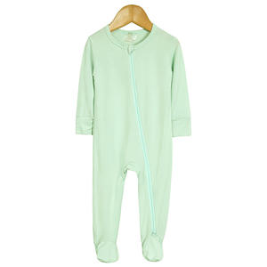 Fibre de bambou tricoté bébé vêtements à manches longues pieds barboteuse printemps automne été nouveau-né <span class=keywords><strong>combinaison</strong></span> fermeture éclair solide ramper costume - Product Image 4