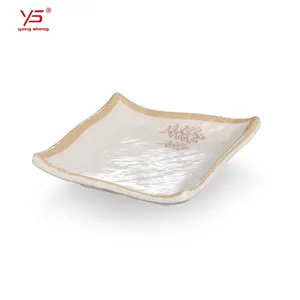 Assiette carrée en mélamine 100% multicolores, noire givrée - Product Image 1