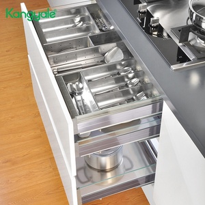 L081160MC KYL cucina portaoggetti migliore armadio di dimensioni 600MM in <span class=keywords><strong>vetro</strong></span> + acciaio inossidabile per cassettoni in metallo - Product Image 3