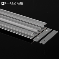 Profilé LED en aluminium à montage en surface avec clip pour éclairage mural vers le haut et vers le bas