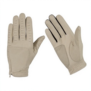 Guantes de Golf de Piel Cabretta Beige, Perforados, Transpirables, Unisex, para Deportes - Product Image 1