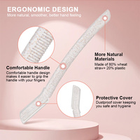 Vente en gros de matériel de paille de blé couteau de précision pour couper les sourcils maquillage grattoir à sourcils visage rasoir à poils longs avec crique
