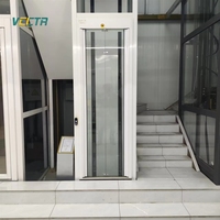 Porte battante à double ouverture de conception moderne pour ascenseurs de villas résidentielles, marque Vectr, en métal, garantie 1 an, état neuf