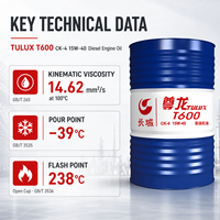 Huile moteur diesel pour usage intensif Sinopec T600 CK-4 15W-40, lubrifiant à faible teneur en cendres et longue durée de vie pour moteurs DPF Euro VI
