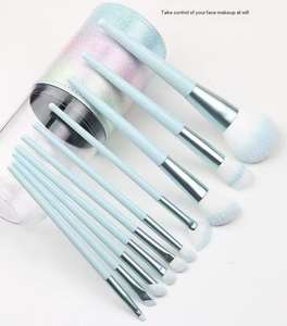 Dream Blue ชุดแปรงแต่งหน้าขนนุ่ม10ชิ้น, ชุดแปรงทาอายแชโดว์แป้งฝุ่นอุปกรณ์อเนกประสงค์ - Product Image 4