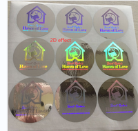 Autocollant holographique 3D personnalisé de haute qualité, couleur argent, vinyle pour emballage de sécurité anti-contrefaçon