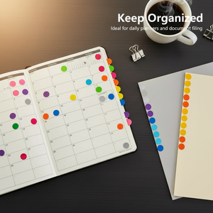 Tailles personnalisées : 1 cm, 2 cm, 3 cm ; étiquettes codées par couleur ; étiquettes rondes colorées inscriptibles ; autocollants ronds adhésifs. - Product Image 4