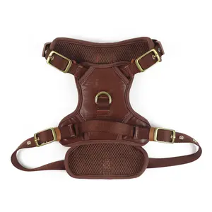 2024 HOT Selling PU Leather Dog Harness Wholesale Luxury Novelty Chocolate Colour Pet Chest Carrier For Sale