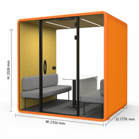 Cabine téléphonique acoustique mobile moderne, insonorisée, silencieuse, modulaire, pour bureaux, coworking, hôtels, avec éclairage LED, directement de l'usine