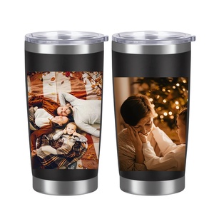 Gobelet à café personnalisé en acier inoxydable avec photo - 20 oz (600 ml) - Isolation sous vide - Anti-fuite - Cadeau personnalisé pour Noël, anniversaire - Product Image 1