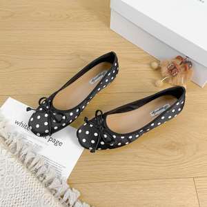 Zapatos Planos de Ballet con Plataforma y Punta Redonda con Lazo de Puntos Franceses para Mujer, Talla Grande 2026, Zapatos de Moda - Product Image 2