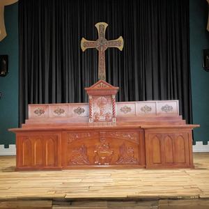 Vintage restore katı ahşap Lectern el dini alanlar için Modern tarzı kilise mobilya oyma sürdürülebilir tiyatro okulu - Product Image 1