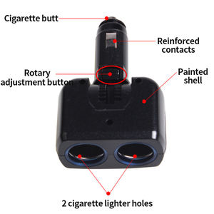 <span class=keywords><strong>2</strong></span> في 1 سيارة شاحن USB مزدوج ولاعة السجائر المقبس مصباح ليد 90 درجة قابل للتعديل التوصيل والتشغيل - Product Image 5