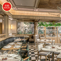 Ensemble de tables et de chaises de restaurant en bois massif durable personnalisé pour l'hôtellerie, usage commercial, design moderne
