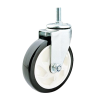 La roue de roulette noire en PVC/PU de 2.5/ 3/4/5 pouces à usage moyen avec vis peut être personnalisée Type pivotant/roue de frein