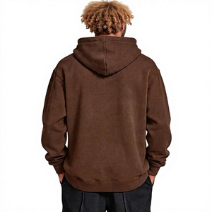 Unisex <b>Brown</b> <b>Tie</b>-Dye Knitted Pullover Hoodie Oversize Casual Sweatshirt Long Sleeve Kangaroo Pocket Everyday Streetwear Style - Product Image 3