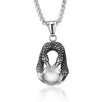 Collier chaîne en corde avec pendentif griffe de dragon en acier inoxydable plaqué or, bijoux tendance pour hommes et garçons