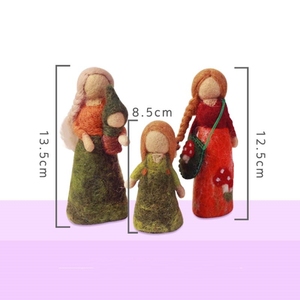 Niños Waldorf inspirado otoño/otoño naturaleza Mesa aguja fieltro linterna caminar fieltro muñecas clavijas bosque Gnomo niña Juguetes - Product Image 3