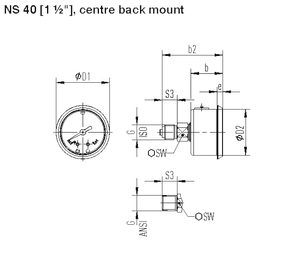 مقياس ضغط Wika متوافق مع منتج EN-1 القياسي 113.53.080 - Product Image 4
