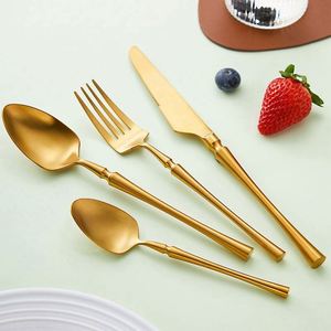 Luxury 304 SUS Stainless Steel Flatware Set Wedding Style Silverware with Modern Design Includes Spoons Fork Knife - Product Image 5