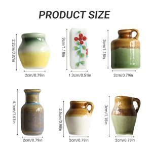 Mini-vases magnétiques mignons pour réfrigérateur, petits vases magnétiques en céramique et en verre pour réfrigérateur, tableau blanc de bureau et <span class=keywords><strong>casier</strong></span> - Product Image 2