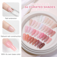 Gel Constructeur BIAB en Bouteille Marque Privée OEM Auto-nivelant Rose Nude Effet Gelée Sans Chaleur Sans HEMA Ni TPO Liquide d'Extension d'Ongles