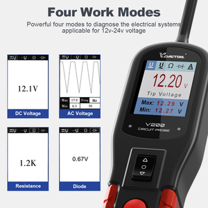 VDIAGTOOL V200 Diagnosegerät Schaltungstester Stromscan 12-24 V Stromsonden-Kit LED-Anzeige Spannung-Polaritätsortungsfunktion - Product Image 4