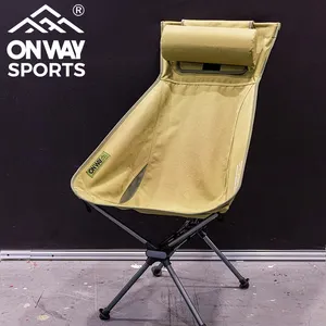 Açık sandalyeler yüksek arkalık Ultralight kamp ay sandalye kafalık ile